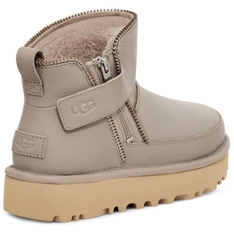 UGG Botine scurte de zăpadă cu vârf rotund și talpă groasă pentru femei, culoare rocă vulcanică 1164690-PMC