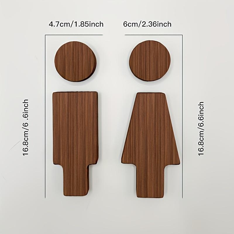 2PCS Wooden Bathroom Sign for Men's and Women's Restroom Doors Suitable for Home and Office, Bathroom Accessories