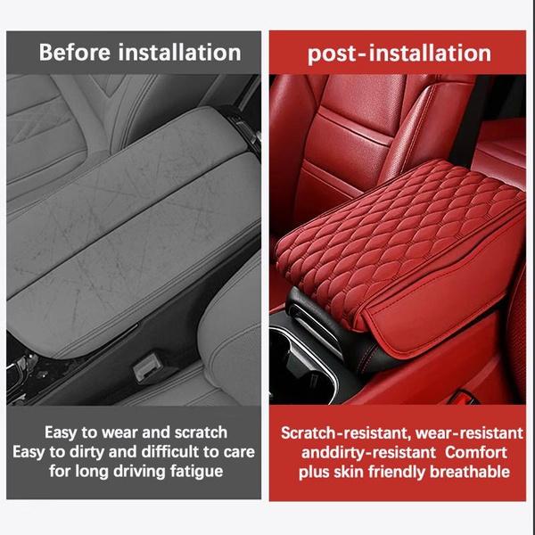 PU-läder Auto Mittkonsolskydd, Tjock förvaringsväska armstödsbox, Universell passform för de flesta fordon Sätesskydd Bilinteriörtillbehör