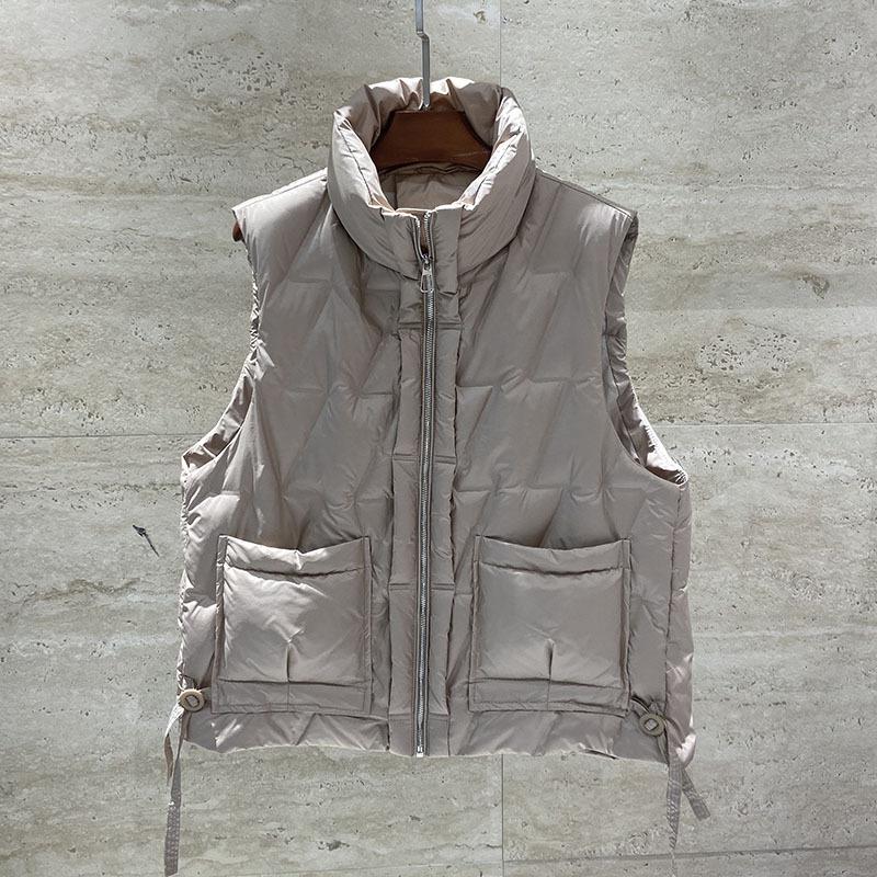 White duck down jacket, vest women's short models, new models, slim-fit temperament, warm vest, fashion coat tide