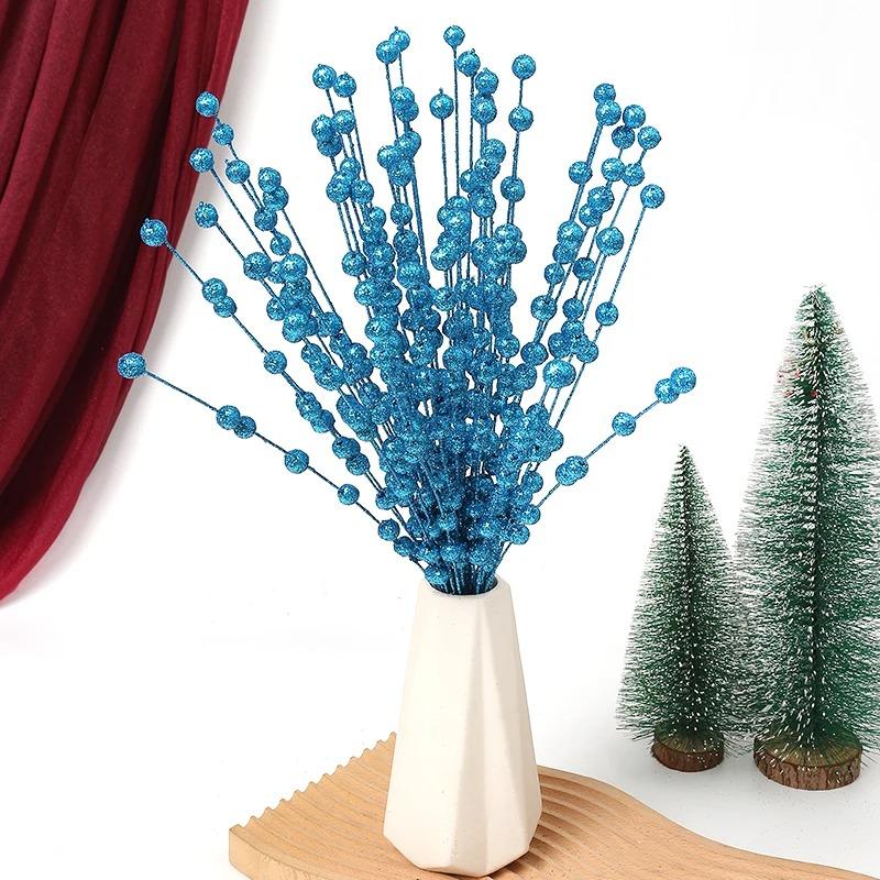 40cm Christmas Decoration Artificial Flowers Glitter Berry Xmas Tree Ornaments for Home Decor Navidad New Year Party Supplies