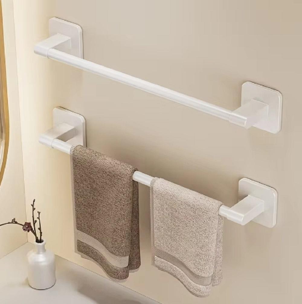 1PC Towel Rack, Bathroom Perforated Suction Cup, Wall Mounted Storage Rack, Toilet Storage, Bathroom Towel Rod