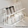 Drain Tray Water Cup Storage Box Carbon Steel Drain Cup Rack Hot Sale Tea Cup Storage Rack  Desktop