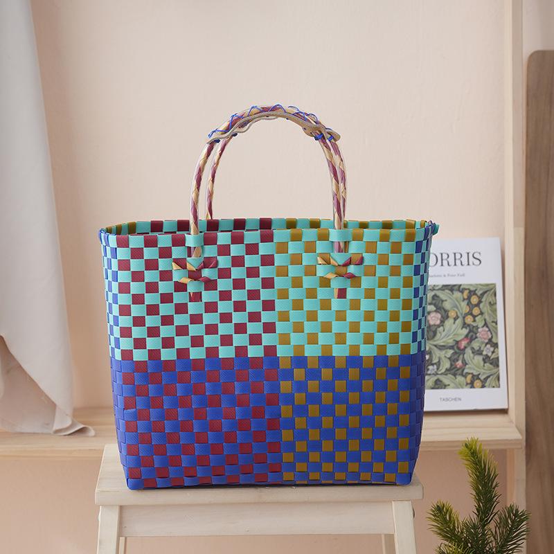 

Vegetable basket, hand-woven bag, women s travel versatile handbag, souvenir, large-capacity beach bag