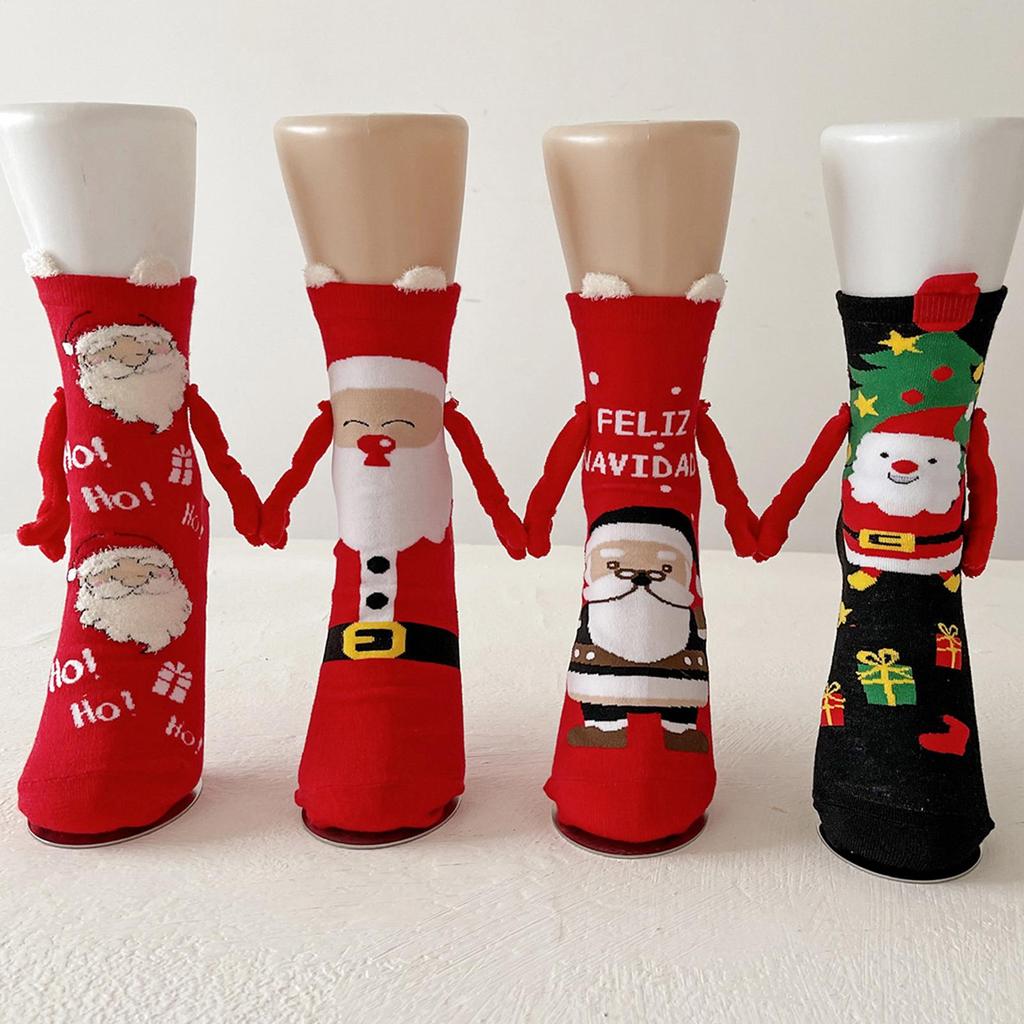Weihnachten Hand in Hand Socken Lustiges Paar Magnetische Socken Hand Halten Lustige Socken Magnetisches Paar Socken Winter Baumwollsocken