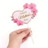 10pcs Mother's Day Cake Standing Plaque Cake Dessert Insert Plaque Heart Shape Standing Plaque for Mother's Day Decoration