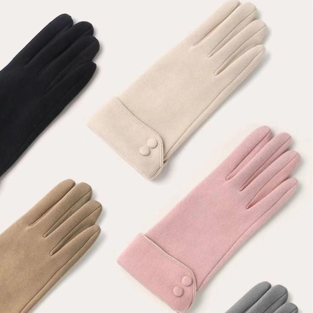 Full Finger  Gloves Thickened Winter Mittens Fashion Women Suede Gloves  Sports