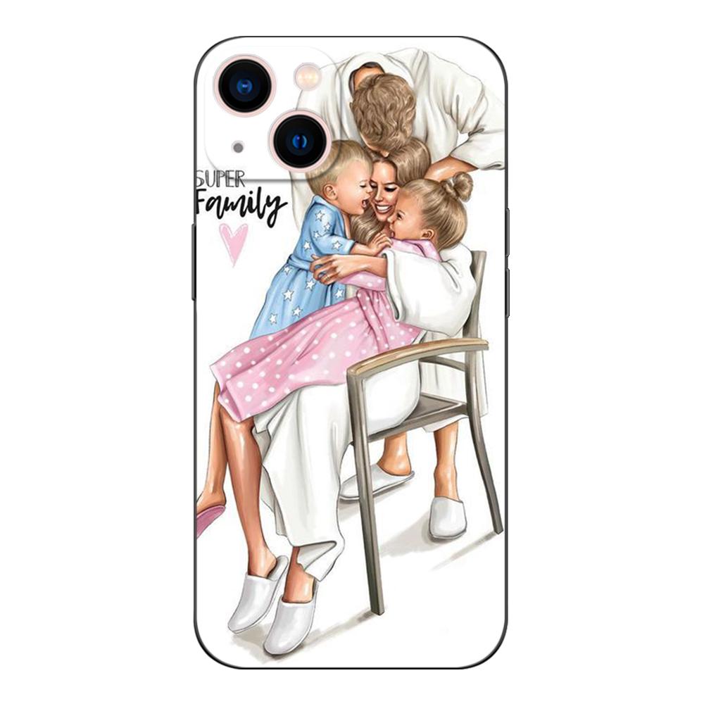 Black Tpu Case For Motorola Moto G31 G40 Fusion G41 G50 G51 edge30 G10 G20 G30 G100 5G G22 Mom Dad Baby family