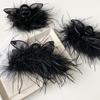 Autumn and Winter New Style Super Fairy Feather Catch Clip Large Hair Volume Large Back of The Head Shark Clip Pure Desire Wind Hair Clip Headdress