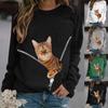Frauen Casual Langarm Druck Jacke Motion Mode Pullover