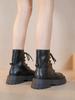 Locomotive small lace-up Martin boots women's 2025 new autumn British style explosion white thick-soled thin short boots