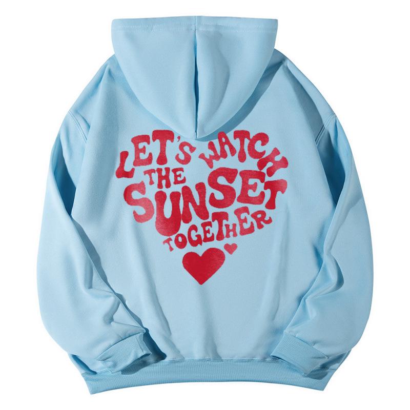Women's Fleece Letter Print Drawstring Hoodie