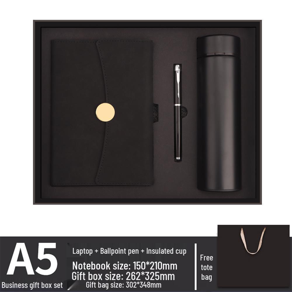 High-Grade Three-Fold Diary Notebook Gift Set with Custom Logo Printing