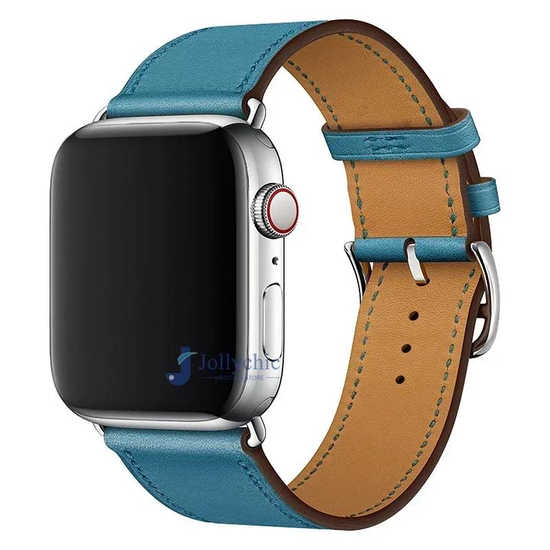 Leather Watch Straps for Apple Watch Band 46mm 44mm 49mm 45mm 42mm 40mm 38/41mm Bracelet iWatch Series 10-Ultra 9-8-7-6-5-4-3-SE