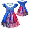 83026 Kids Girls Lily Lovebraids Print Blue Short Sleeves A Line Dress