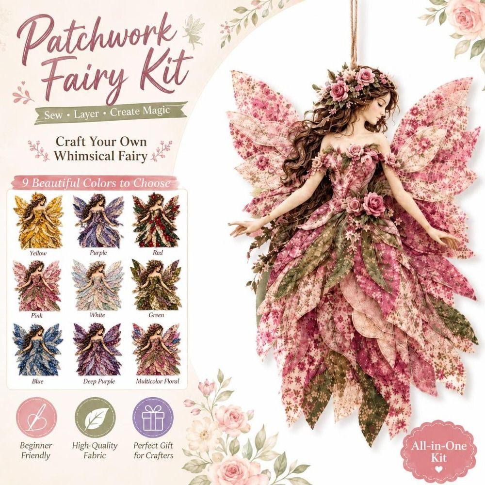Step By Step Guide Patchwork Fairy Kit Handmade Patchwork Craft Kit Fabric Craft Set  Gift Making