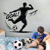 Football player silhouette wall sticker for boys room decor soccer vinyl decal inspirational sports mural