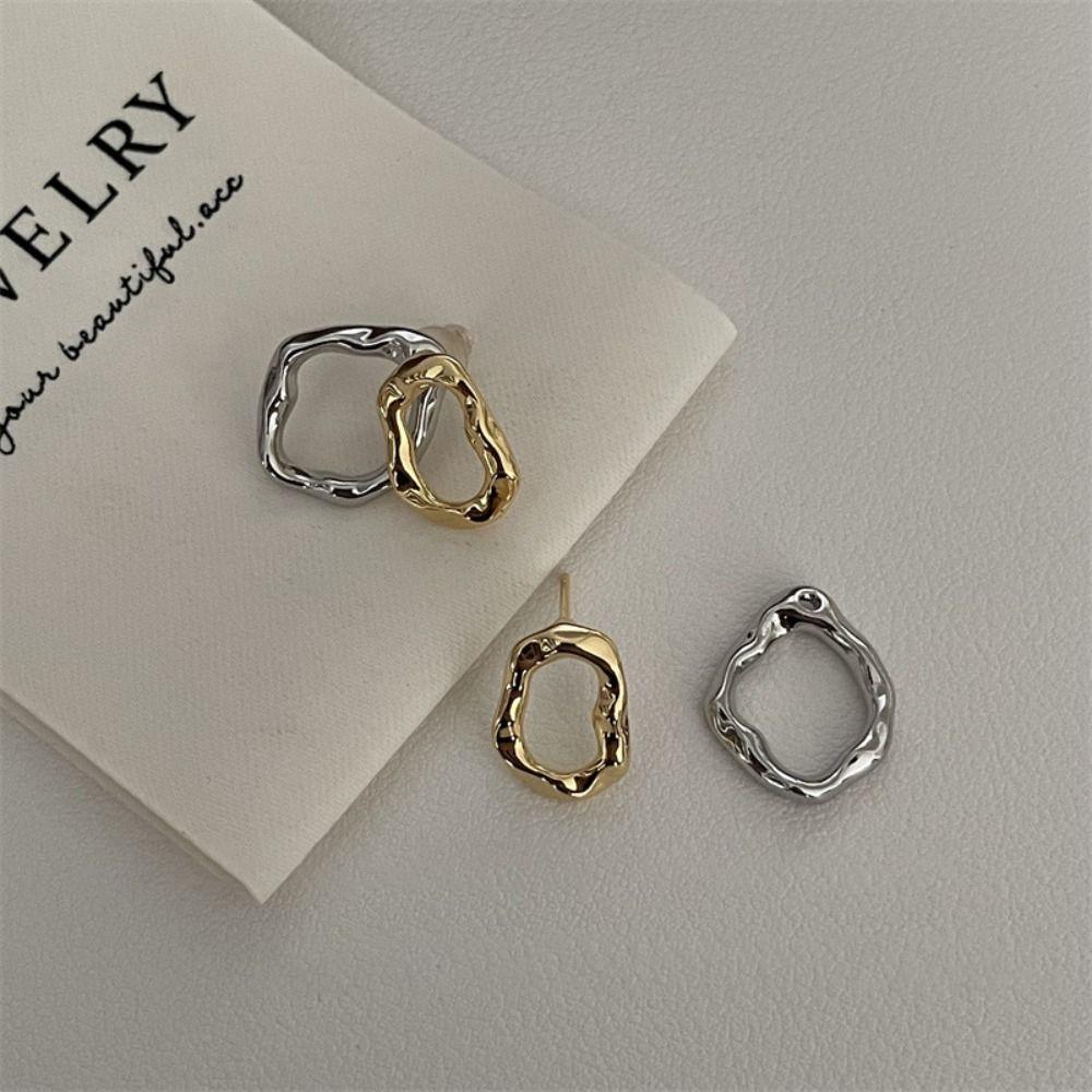 

Metal Cute Flower Earrings Trend Two Color Earrings Irregular Flower Drop Earrings Girl style 1