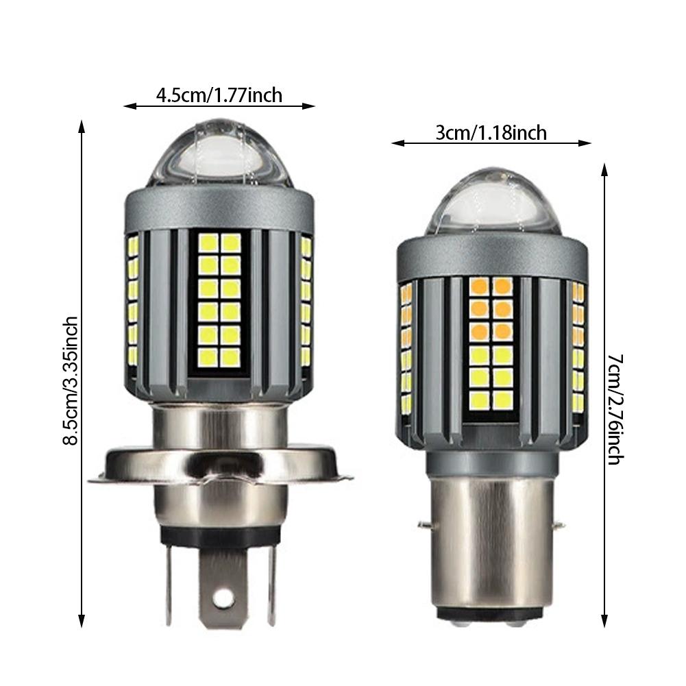 Motorrad LED Scheinwerfer H4 BA20D Scheinwerfer Projektorlinse Moto Signalleuchte Glühbirne Weiß Gelb Scheinwerfer