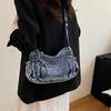 Retro Denim Bag Women's New Fashion Commuter Tote Bag Casual Simple Large Capacity One-shoulder Crossbody Bag Trend