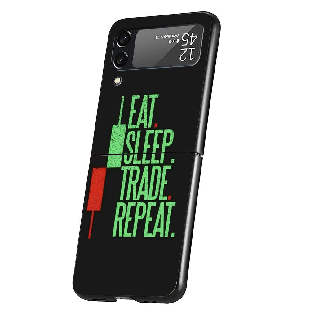 

Trade Investment Forex Stock Market Cover Phone Case For Samsung Galaxy Z Flip 7 6 5 4 3 5G Flip7 Flip6 Flip5 Flip4 Flip3 Black Samsung Z Flip 4
