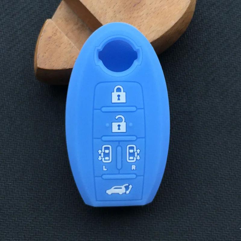 ZAD 5 Buttons Silicone Car Key Case Cover Fob Skin Pocket Protector for Nissan Quest MPV Elgrand Nv200 Evalia Serena Key Holder