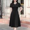 ZANZEA Damen Lässiges Rundhals-Kurzarm Elegantes A-Linien-Kleid