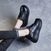Fashion 6CM Women Platform Shoes Handmade Retro Style Genuine Cow Leather Lace-Up Wedges Heel Height Increasing Casual Single Shoes