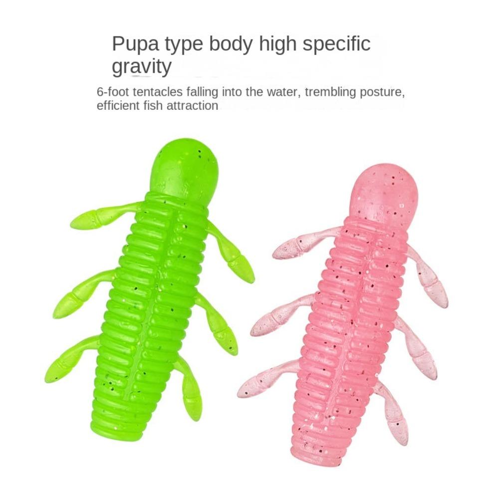 

6PCS Black Green Pink Fishing Jig Lure TPE Floating Minnow Baits Vivid Fishing Soft Lures Fishing зелений