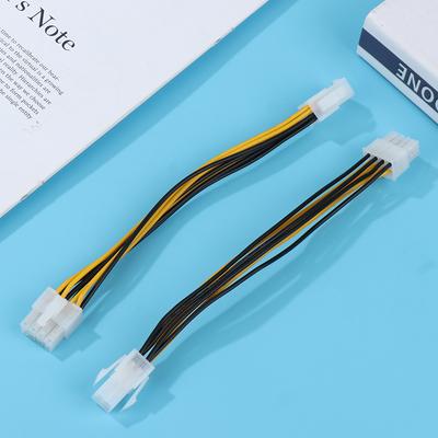1 peça de cabo de extensão de 4 pinos macho para 8 pinos fêmea para conversor de energia de CPU