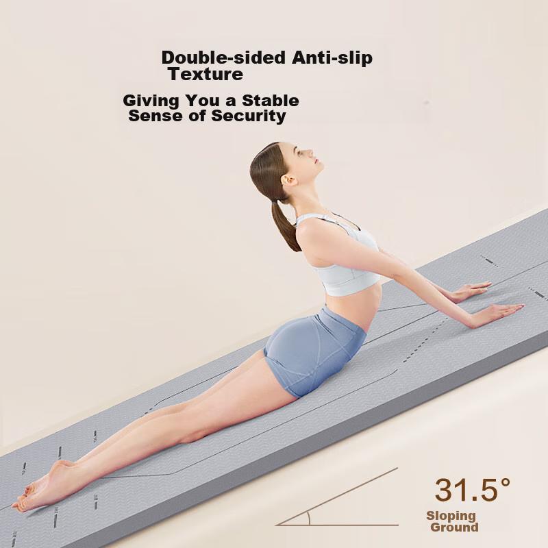 JD Original Yoga Mat, Fitness Mat, Non-Slip, Thickened And Widened, 183*80cm, for Beginners, Men And Women, Gray, 8mm Thick