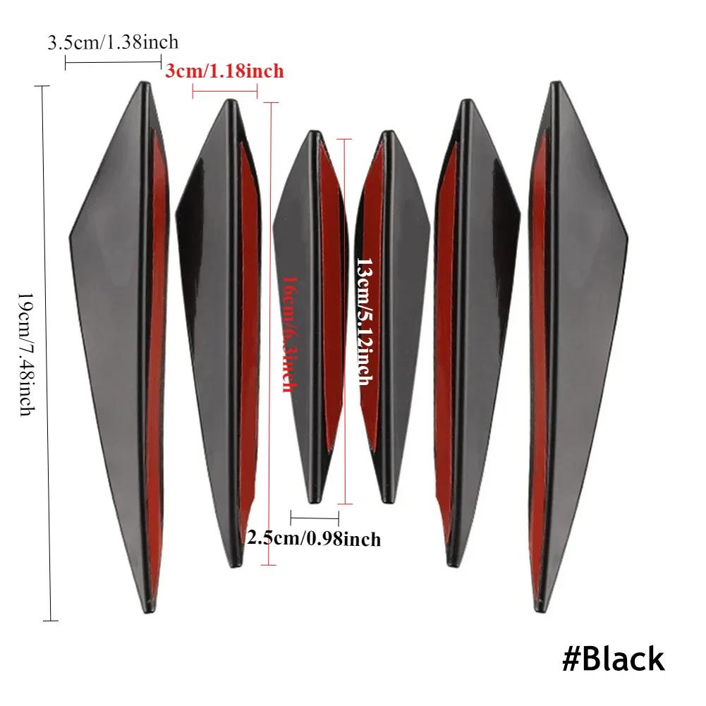 Universal Front Bumper Lip Decoration Diffuser Splitter Fins Body Spoiler Canards Valence Chin Car Tuning Canard Decor