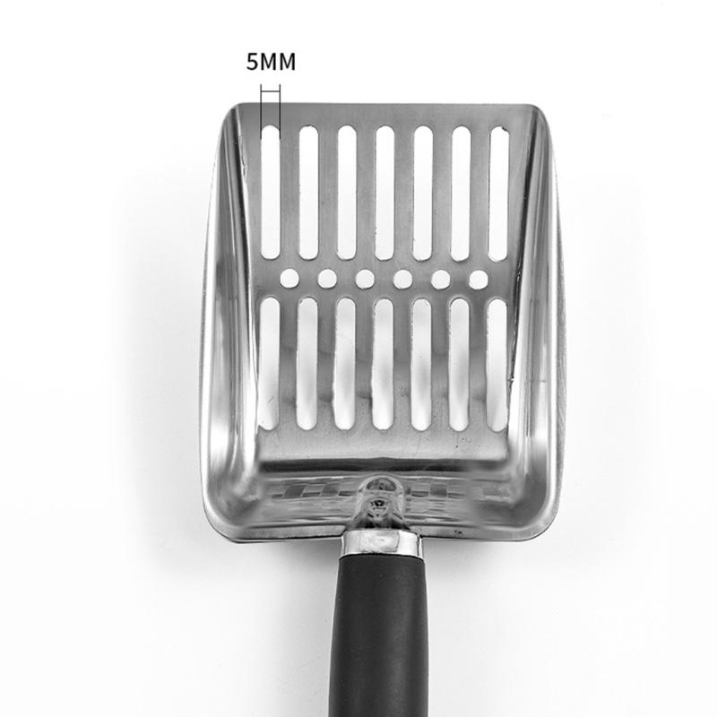 Cats Litter Scooper with Deep Shovel Metal Scoops Hollowed Poops Sifting Metal Handle