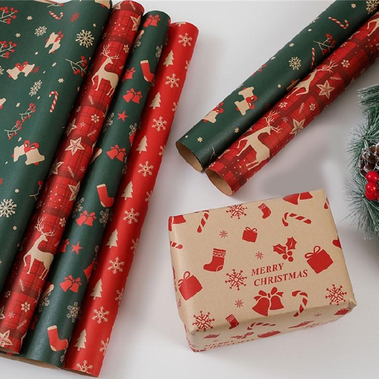 Extra Large 50x74cm Festival Gift Wrap 5 Sheets Sturdy Quality Reindeers Bell Designs Durable Surfaces