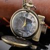 051498 Flight Train Style Bronze Universal Quartz Pocket Watch Retro Fashion Necklace Pendant Student Festival Gift