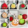 Cute Kid's Coin Pouch Cartoon Bag Keychain Pendant Zipper Fruit Shape Plush Coin Purse  Gift