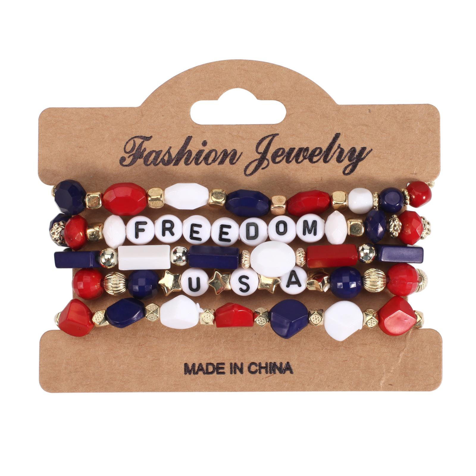 4th of July Independence Day St.Patrick’s Day Bracelets for Women Girls Charm Bracelet Beaded Stretch Bracelet