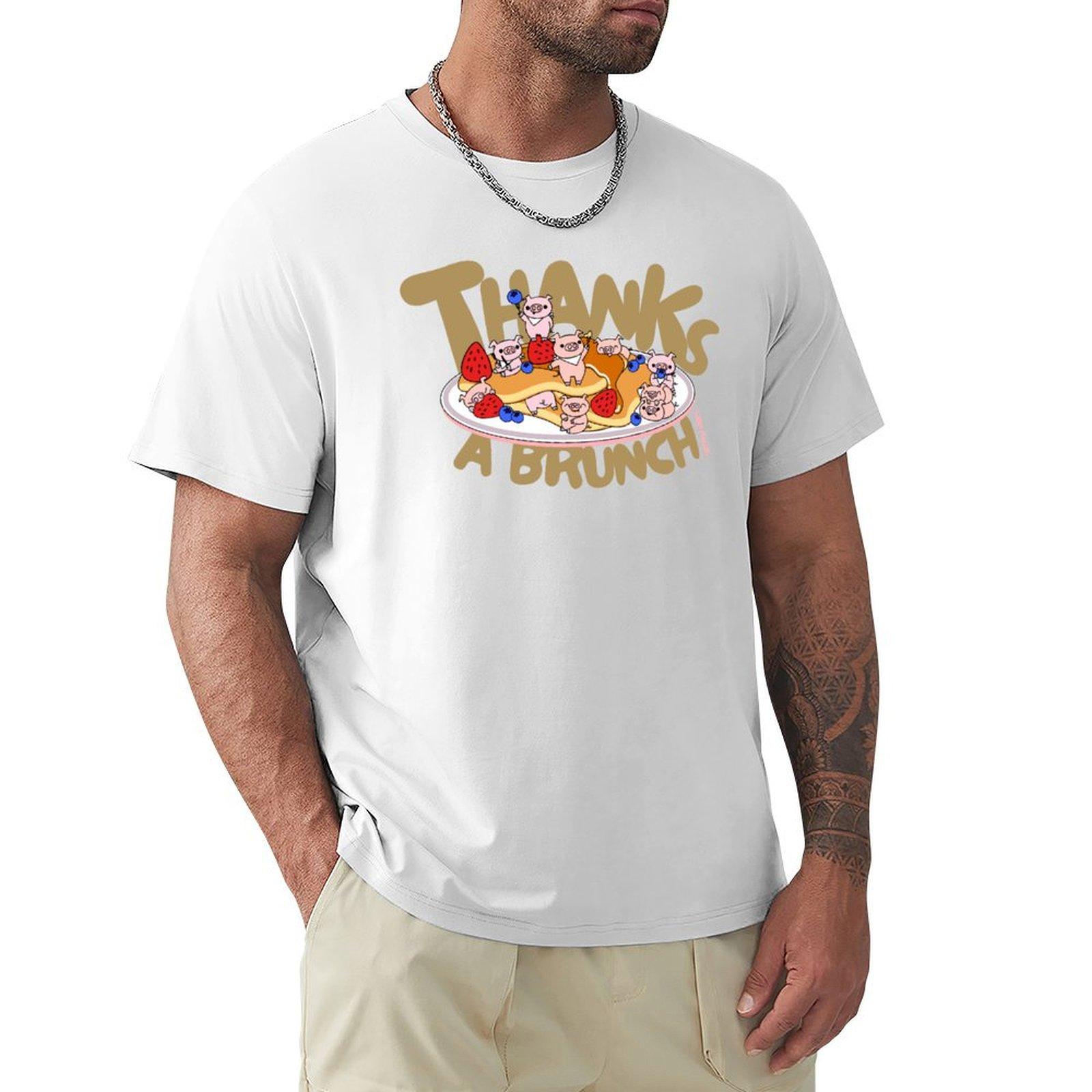 Giddy Piggies Thanks A Brunch Tshirt Cool Feeling Summer Tee Shirt S