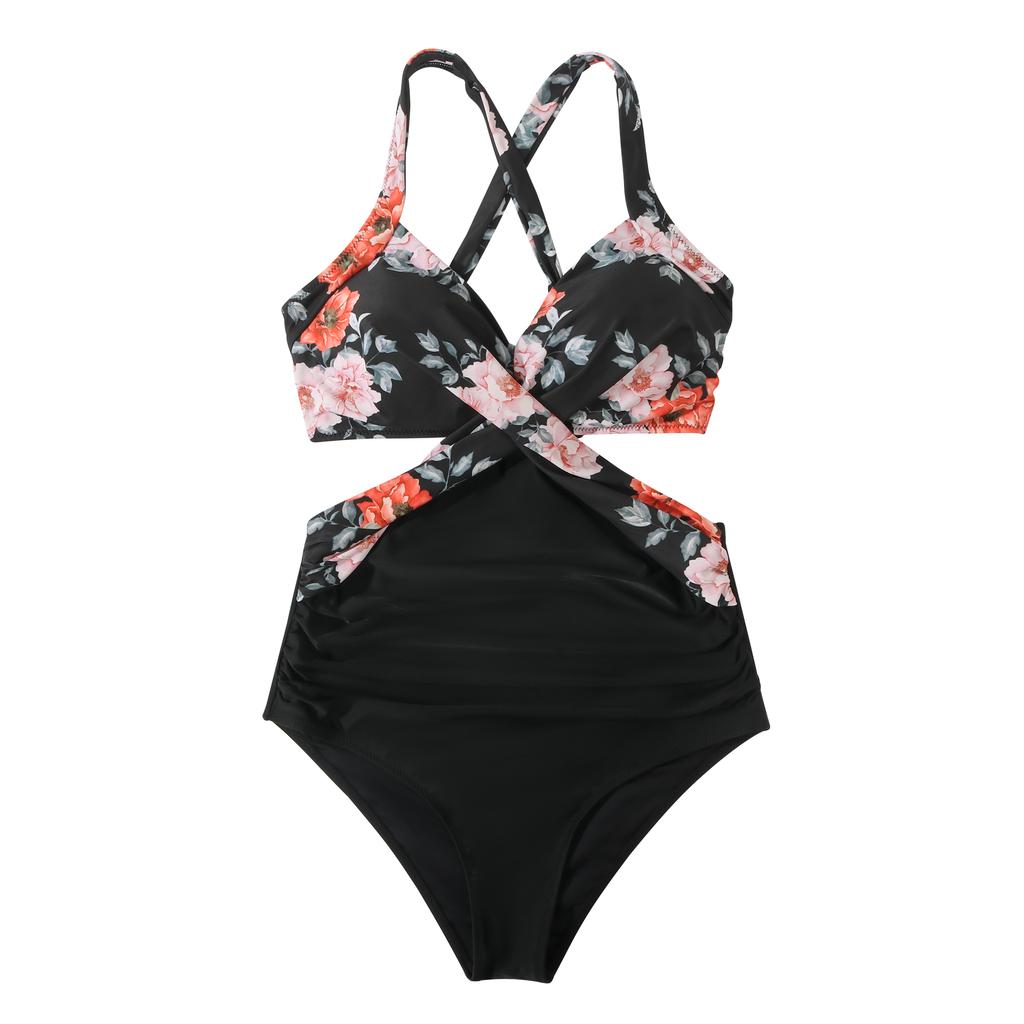 One Piece Swimwear Women Push Up Swimming Suit Bathing Suit Halter Beachwear Monokini XL Cut Out One Piece Swimsuit Women