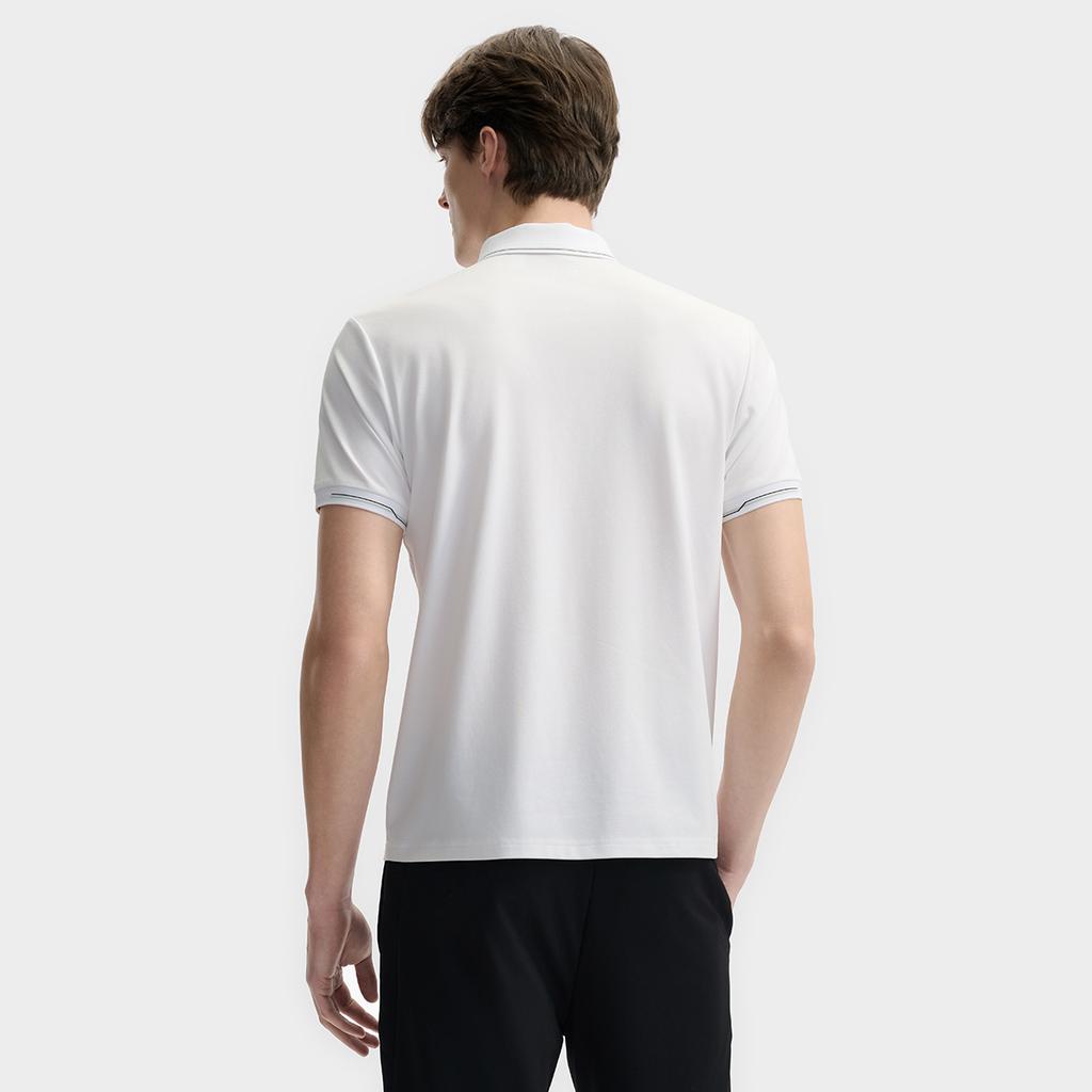 FILA White Five Color Polo Fashion Casual Versatile Simple Cool Feeling Knitted Breathable Short Sleeve Polo Shirt Men tops F11M523105FWT