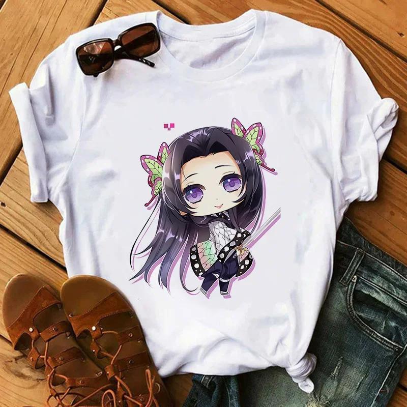 Kimetsu No Yaiba Kamado Nezuko Tričko s grafickým potiskem Ženy Harajuku Estetické bílé topy Tričko 2021 Dámské tričko japonského stylu
