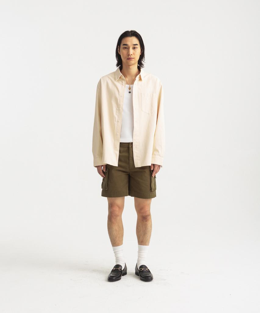 Heist Faded Heavy Cotton Shirt Ash Beige