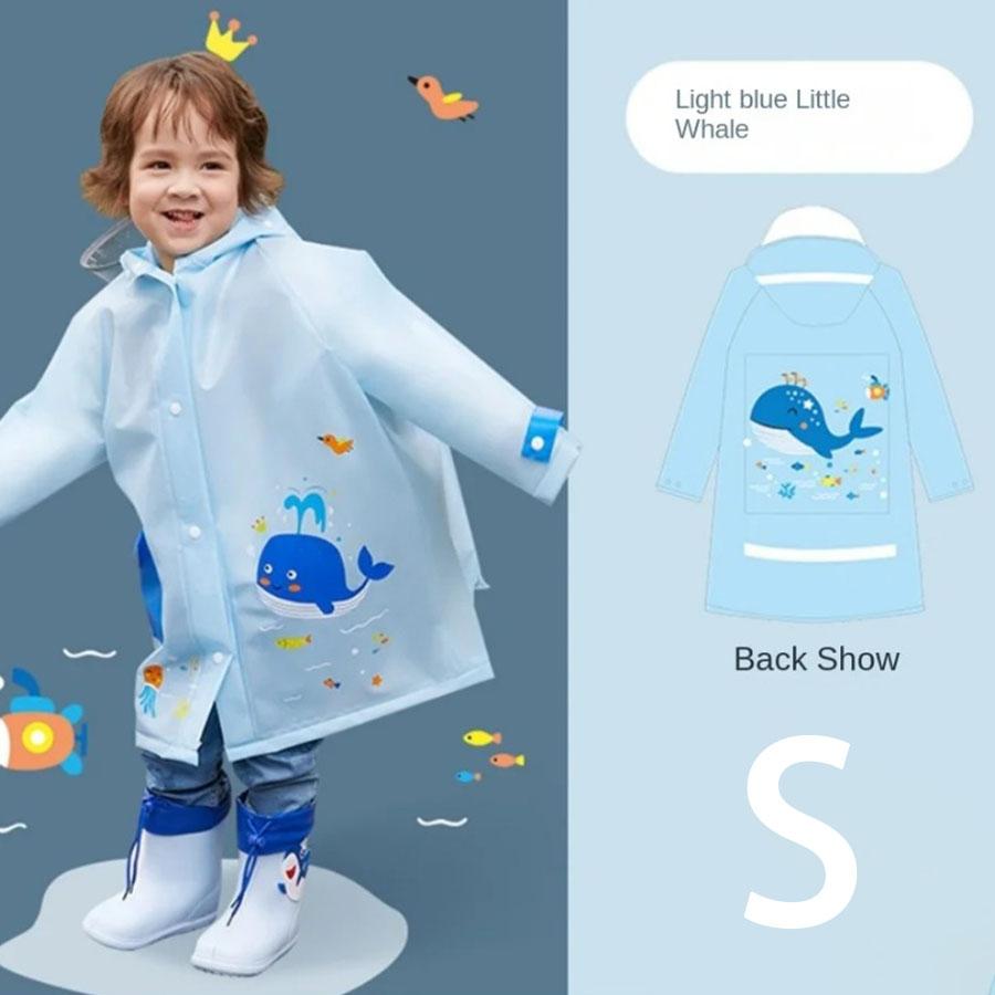 A Boy Girl Casual Cute Unicorn Print Waterproof Hooded Raincoat, Long Sleeve Zipper Hooded Poncho, Children's Raincoat Outdoor