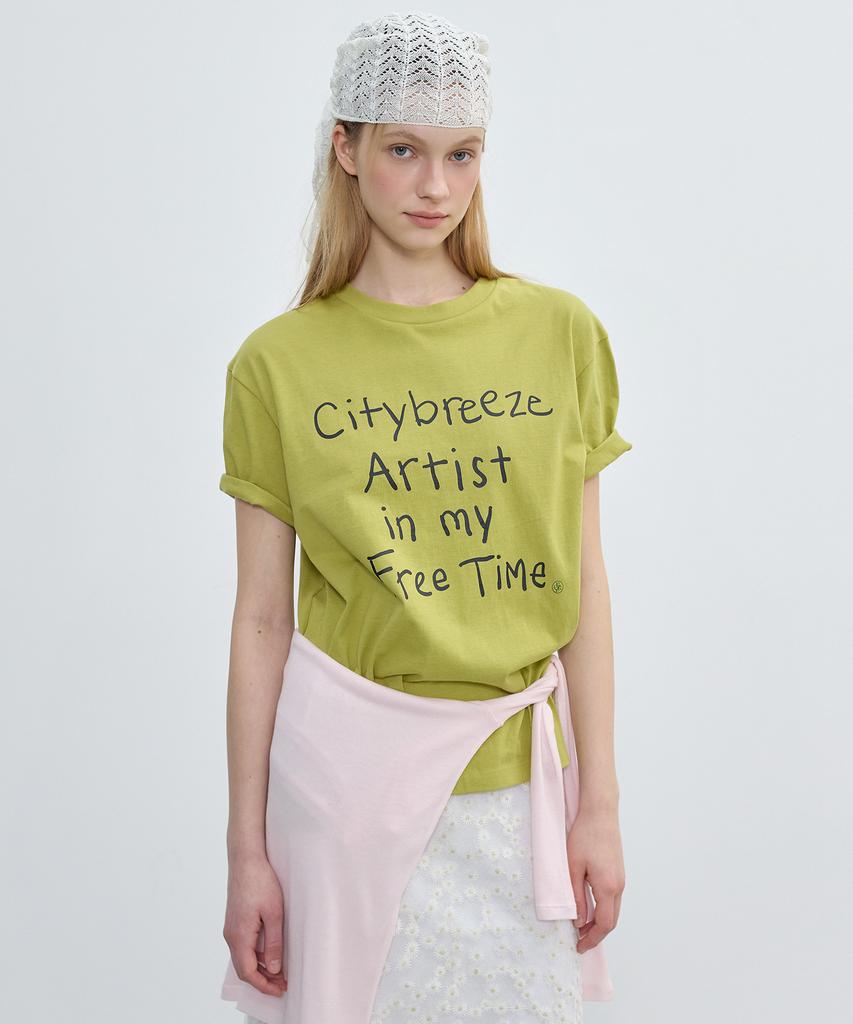 CITYBREEZE Handwriting Loose Fit Short Sleeve T-Shirt_2 Colors