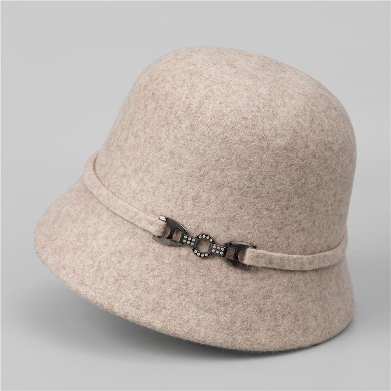 Hat Women's New Autumn and Winter Show Small Temperament Wool Top Hat Medium Woolen Hat Retro