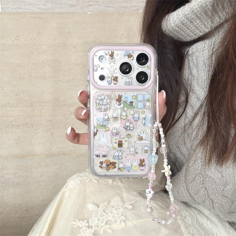Cartoon Rabbit Cat Sticker for iPhone 17/16 Pro Max/15 Pro Case