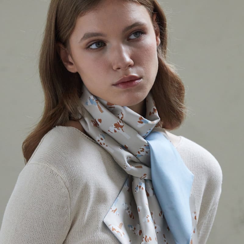 ANA MAISON Cocoma Long Petit Twill Scarf [PMLTS-1416]