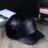 Cap Outdoors Plush Pilot Caps Winter Warm Ear Muff Hats PU Leather Beanies Hats Earflaps Caps