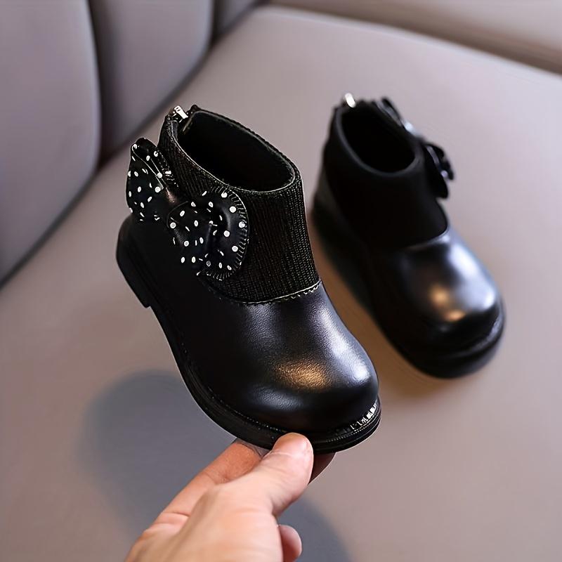Chic Girls Ankle Boots With Bowknot Non Slip Comfortable Versatile For All Seasons