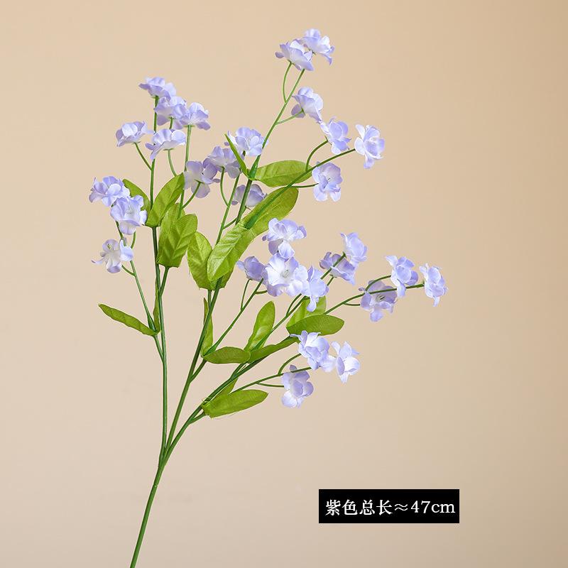

Simulated silk flower 3 forks forget-me-not, wedding auditorium home soft decoration floral art fake forget-me-not simulated flower фіолетовий
